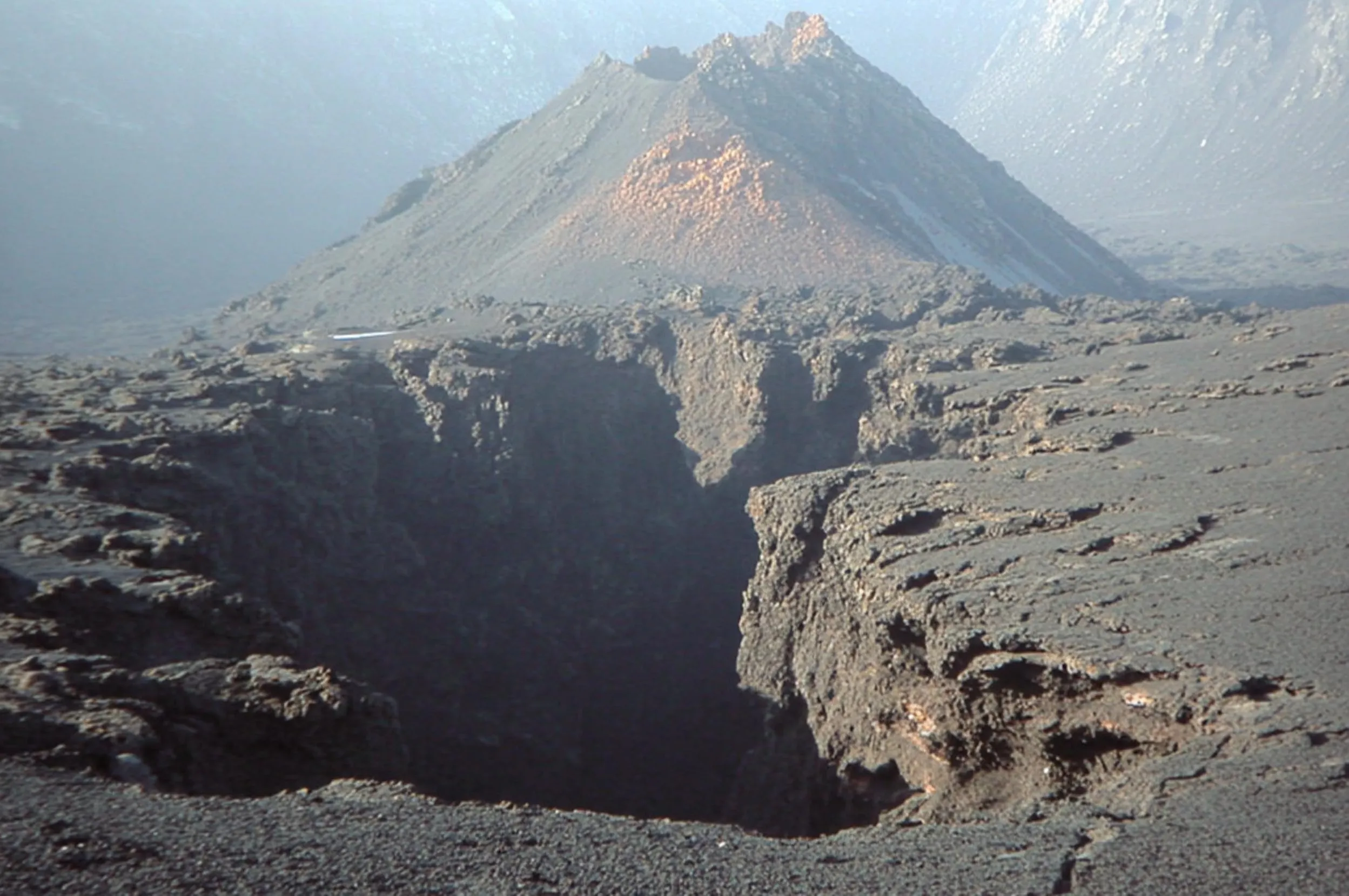 The crater rim and the sea