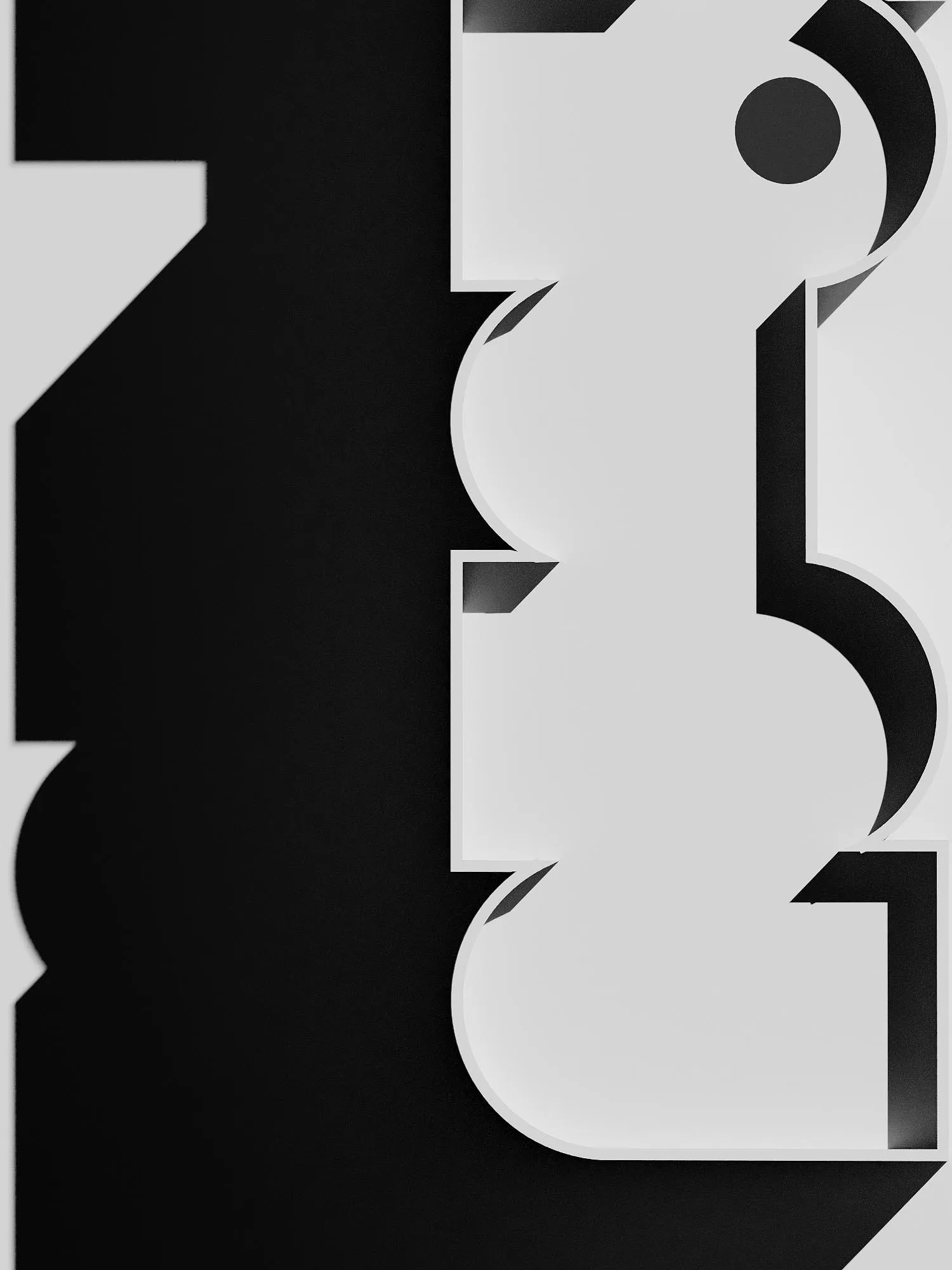 Black and white cut-out study of the forms
