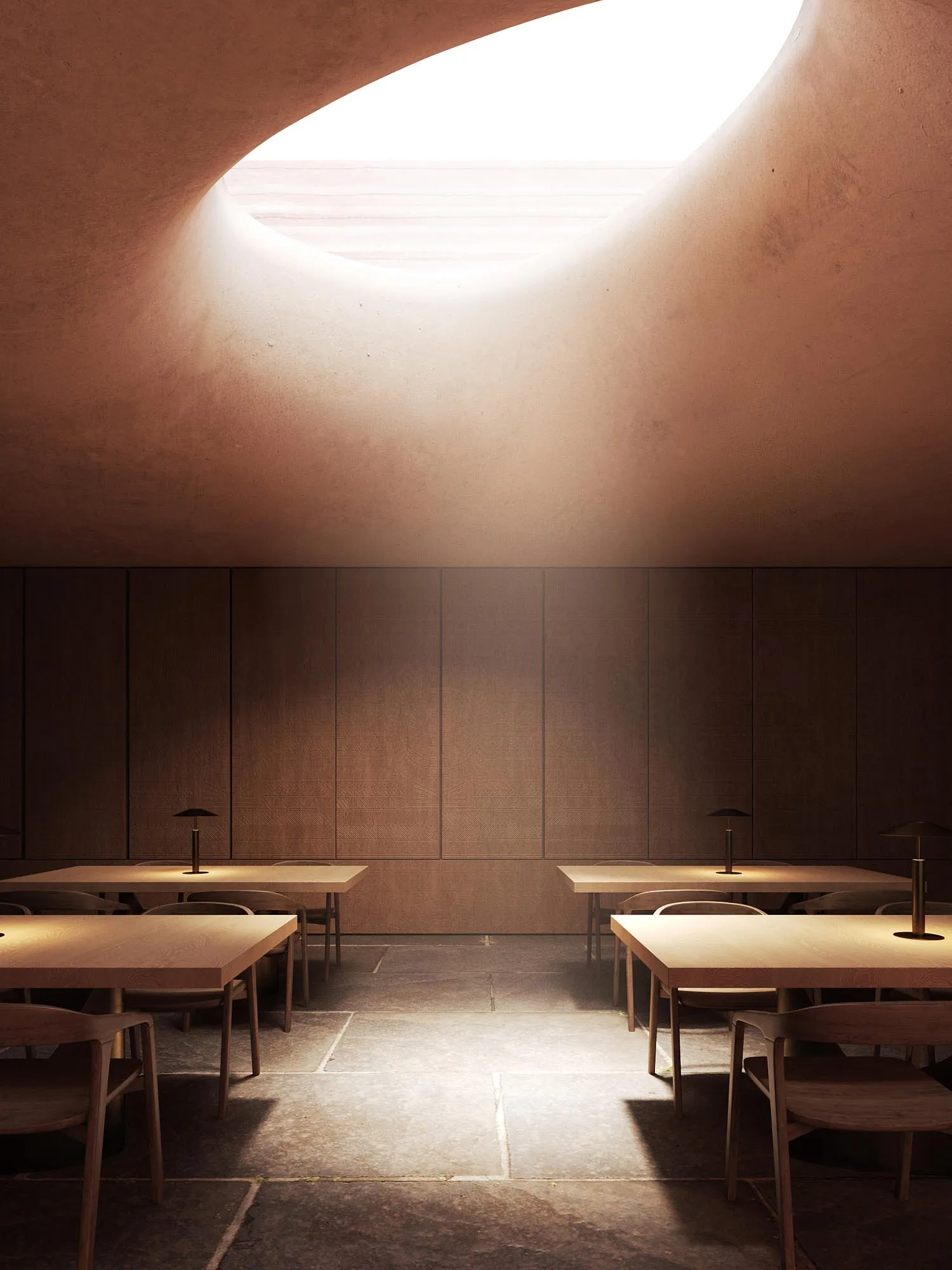 The dining hall under the oculus
