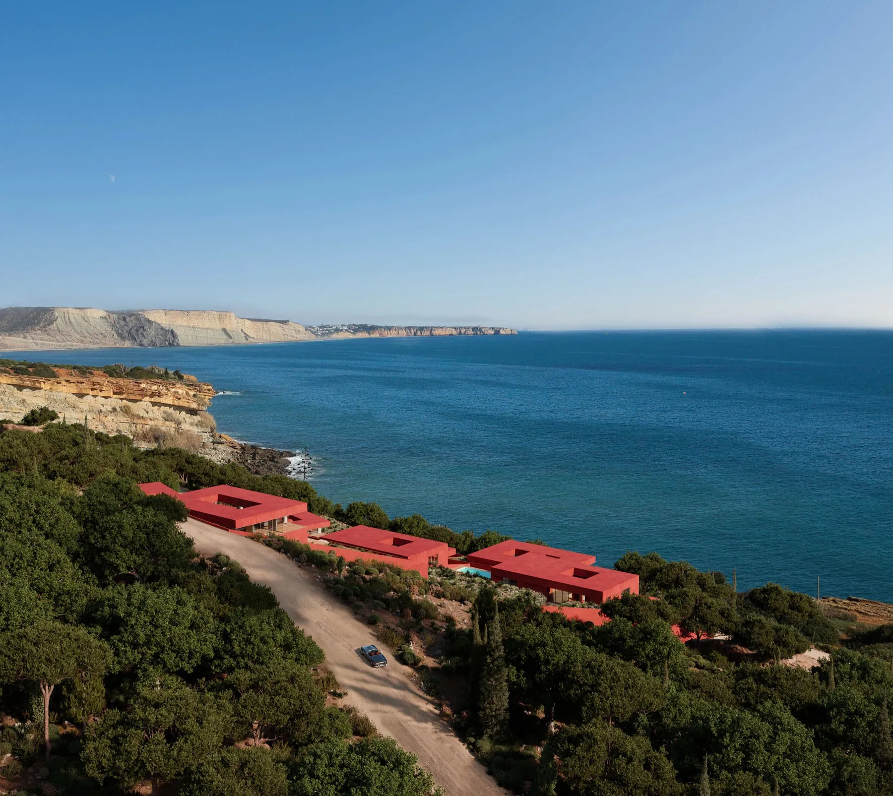 Red houses on the Costa Brava coast