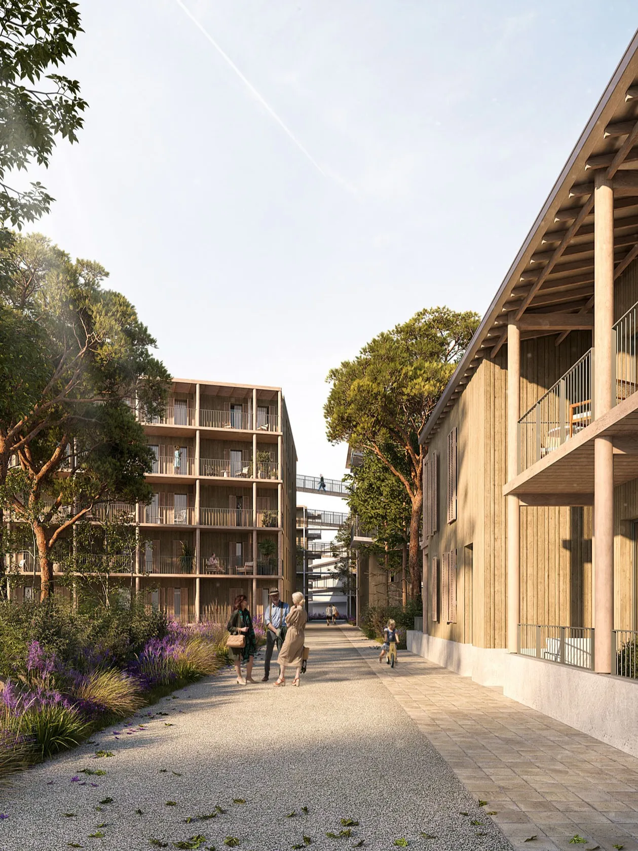Street between timber buildings