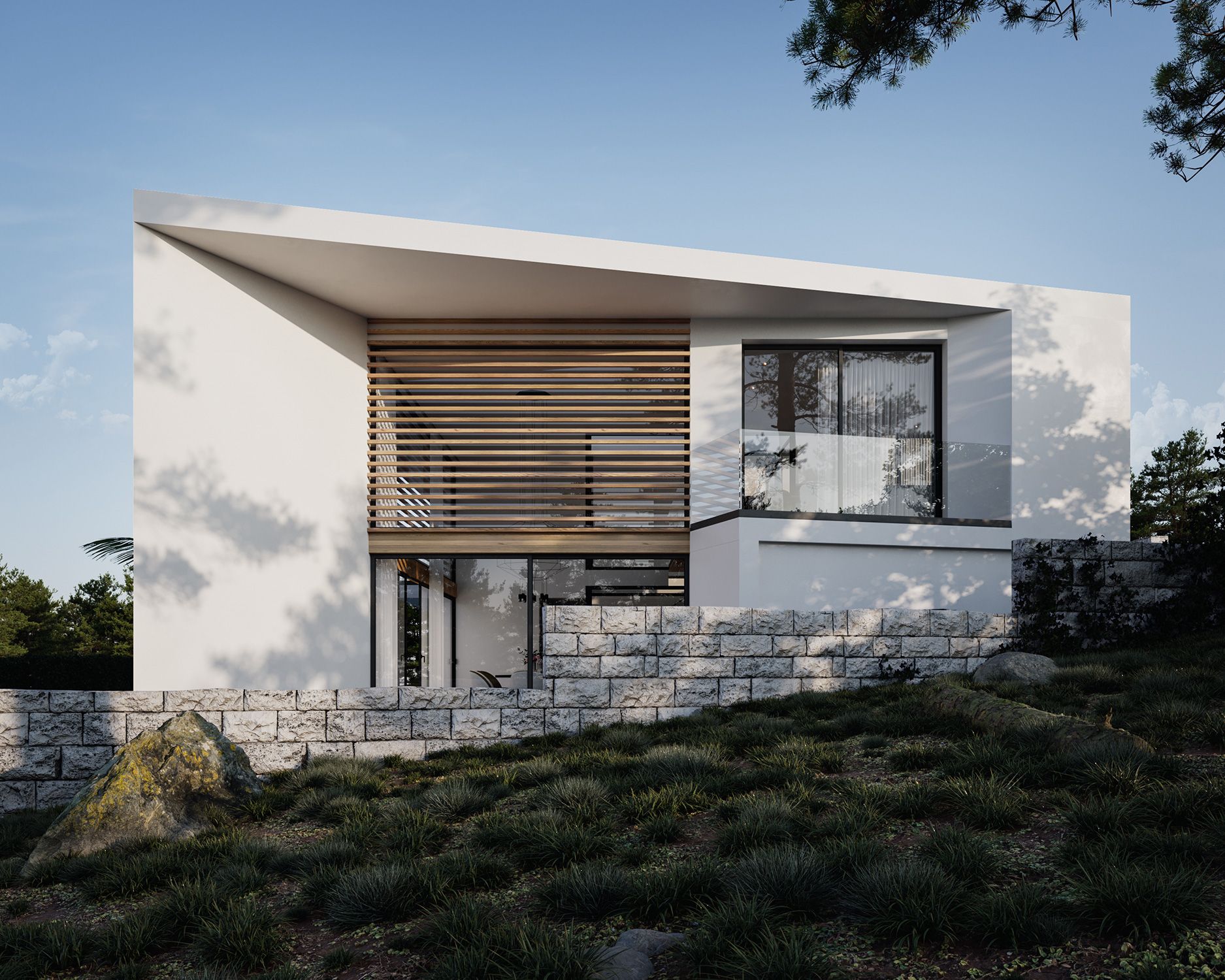 Aljezur - The house with the palm tree - Front entrance | GDA-V Architectural Visualization